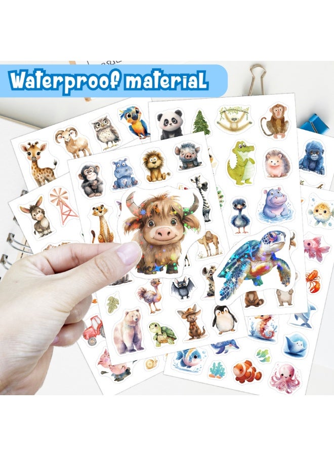 Capstro Kids Watercolor Animal Stickers – 6 Sheets Cute Cartoon Animal Stickers for Crafts, Journals, Scrapbooks & DIY Art Activities - Image 3